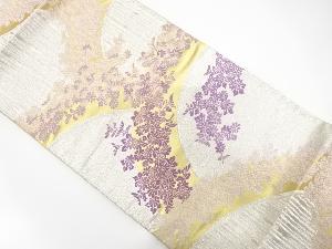 アンティーク　変わり青海波に菊模様織出し袋帯（着用可）